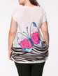 Casual Butterfly Floral Printed Plus Size T-Shirt