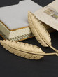 Retro Golden Feather Leaf Brooch Accessories