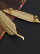 Retro Golden Feather Leaf Brooch Accessories