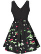 Casual Round Neck Cherry Printed Sleeveless Skater Dress