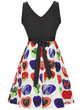 Casual Round Neck Printed Sleeveless Skater Dress