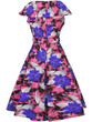 Casual Lapel Belt Floral Printed Remarkable Skater Dress