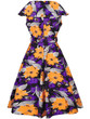 Casual Lapel Belt Floral Printed Remarkable Skater Dress