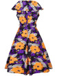 Casual Lapel Belt Floral Printed Remarkable Skater Dress