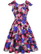 Casual Lapel Belt Floral Printed Remarkable Skater Dress