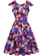 Casual Lapel Belt Floral Printed Remarkable Skater Dress