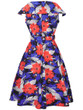 Casual Lapel Belt Floral Printed Remarkable Skater Dress
