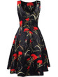 Casual Round Neck Floral Printed Exquisite Skater Dress