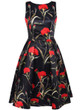 Casual Round Neck Floral Printed Exquisite Skater Dress