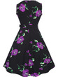 Casual Round Neck Belt Vintage Floral Printed Skater Dress