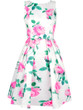 Casual Sleeveless Round Neck Floral Printed Skater Dresse