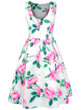 Casual Sleeveless Round Neck Floral Printed Skater Dresse