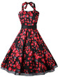 Casual Halter Floral Printed Charming Skater Dress