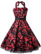 Casual Halter Floral Printed Charming Skater Dress