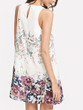 Casual Round Neck Floral Bird Butterfly Printed Shift Dress