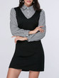 Casual Fake Two-Piece Turn Down Collar Vertical Striped Shift Dress