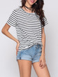 Casual Striped Batwing Exquisite Round Neck Short-sleeve-t-shirt