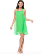Casual Halter Hollow Out Plain Awesome Chiffon Shift Dress
