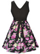 Casual Round Neck Bowknot Floral Printed Classic Skater Dress