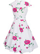Casual Lapel Bowknot Belt Floral Printed Skater Dress