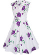 Casual Lapel Bowknot Belt Floral Printed Skater Dress