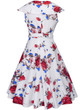 Casual Lapel Belt Floral Printed Excellent Skater Dress