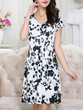 Casual V-Neck Printed Fantastic Skater Dress