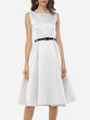 Casual Plain Captivating Round Neck Skater-dress