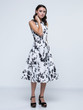 Casual Floral Printed Courtly Boat Neck Skater Dress