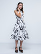 Casual Floral Printed Courtly Boat Neck Skater Dress