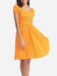 Casual Polka Dot Classical Round Neck Skater-dress