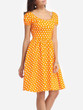 Casual Polka Dot Classical Round Neck Skater-dress