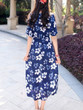 Casual Open Shoulder Charming Floral Printed Maxi Dress