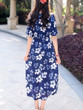 Casual Open Shoulder Charming Floral Printed Maxi Dress