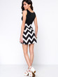 Casual Fancy Zigzag Striped Round Neck Shift Dress
