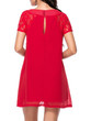 Casual Patchwork Hollow Out Plain Chiffon Mini Shift Dress