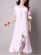 Casual Round Neck Floral Printed Charming Maxi Dress