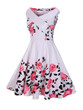 Casual Exquisite V-Neck Skater Dress In Floral Printed