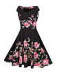 Casual Exquisite V-Neck Skater Dress In Floral Printed