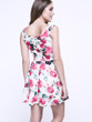 Casual Round Neck Dacron Floral Printed Skater Dress