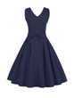 Casual V-Neck Bowknot Plain Skater Dress