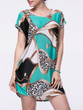 Casual Loose Printed Mini Round Neck Shift Dress