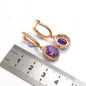 Simple Classic  Amethyst Gemstone Necklace Ring Earring  Jewelry Set