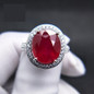 Elegant Engagement Ring with Natural Ruby 925 sterling Silver Gemstone RING
