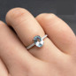 Simple and Classic 1.2ct Natural Sky Blue Topaz 6*8mm Gemstone Ring