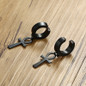 Ankh Cross Earrings for Men Black Stainless Steel Dangle Earring
