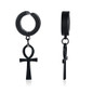 Ankh Cross Earrings for Men Black Stainless Steel Dangle Earring