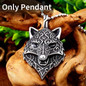 Wolf Mood Pendant Necklace Steel Viking Norse Trendy Man Jewelry