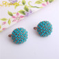 Rhinestone Vintage Jewelry Turquoise Resin Earrings Necklace Rings Set