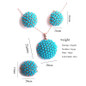 Rhinestone Vintage Jewelry Turquoise Resin Earrings Necklace Rings Set